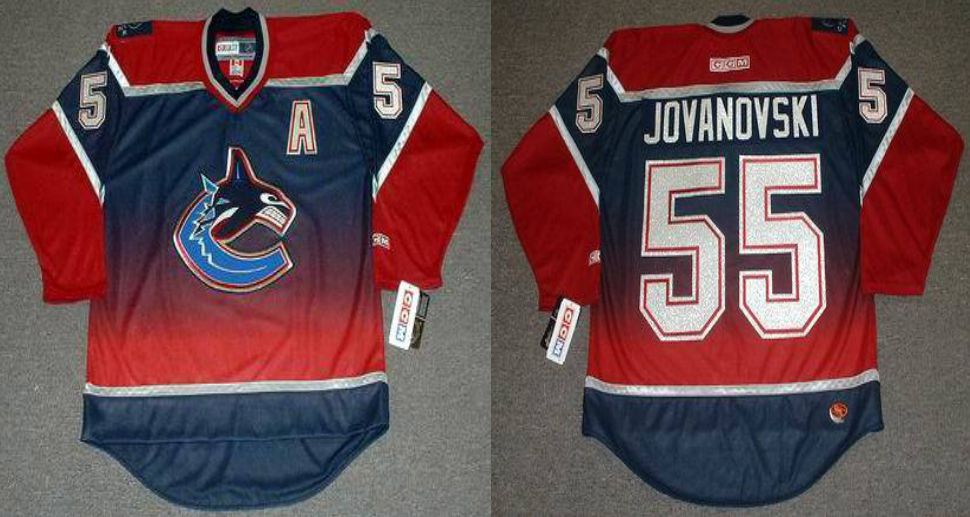 2019 Men Vancouver Canucks 55 Jovanovski Red CCM NHL jerseys